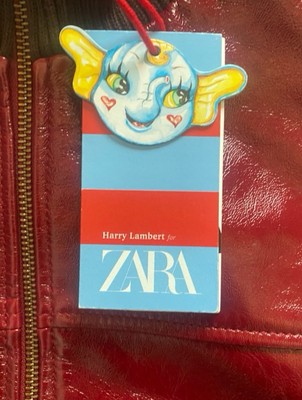 ZARA ダブル ライダース HARRY LAMBERT ZARA］レザー ジャケット HARRY LAMBERT FOR ZARA X DISNEY