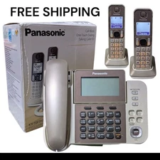Panasonic KX-TGF350 Corded/Cordless Phone System Answering Machine w/ 2 Handsets