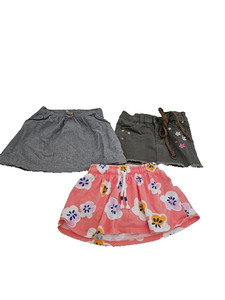 Lot of 3 Toddler Girls Summer Skirts Size 2-4 Cotton Blend