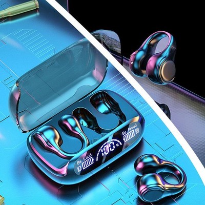 Wireless Ear Clip Skeleton Conduction Headphones Bluetooth 5.3 Open