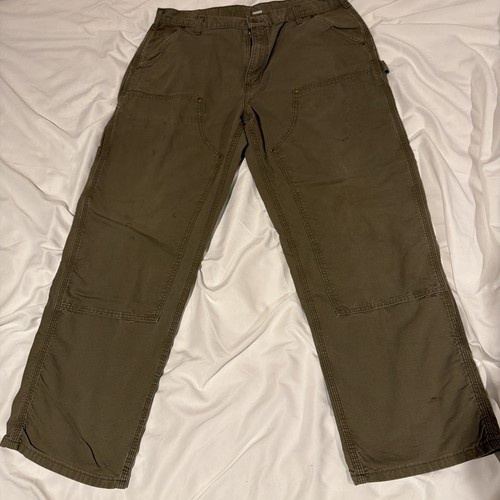 Carhartt Men's Double Knee Work Pants khaki/olive 38x32