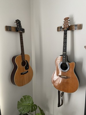 Custom Bourbon Barrel Stave Guitar Hanger 