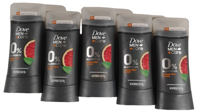 (5) Dove Men Care Citrus Zest + Sage 0% Aluminum 72h Deodorant 2.6 oz Each NEW