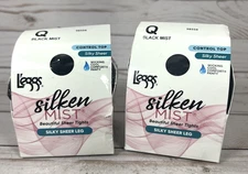 L'eggs Silken Mist Q Black Mist 98554 SIlky Sheer Tights Control Top (2Pack)