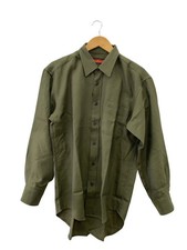 AUSTIN REED Long-Sleeve Shirt, Size L, Wool, Green, Solid Color, 318-P-8301