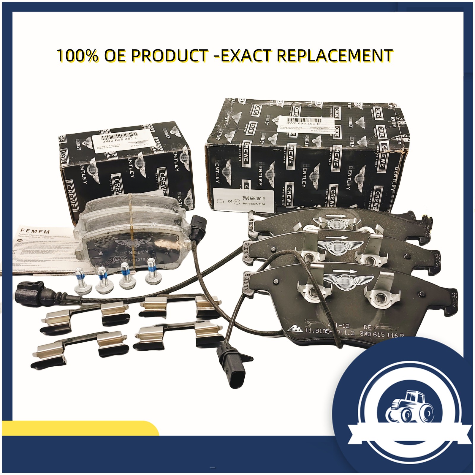NEW  Front & Rear Brake Pads Fit Bentley Continental Gt, Gtc, & Flying Spur OE