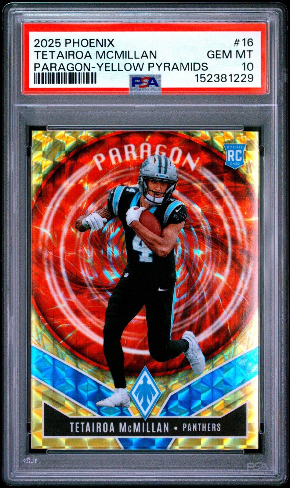 Tetairoa McMillan Panini Phoenix Paragon #16 Yellow Pyramids