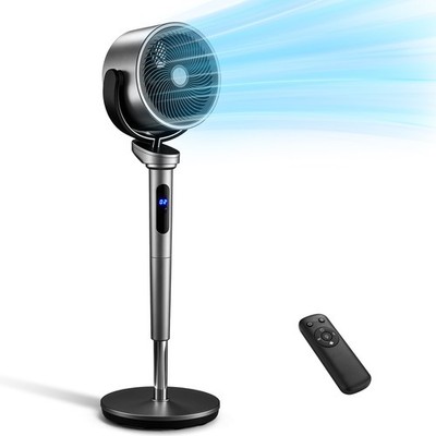 2-in-1 Air Circulator Fan with Remote, 32-Speeds Pedestal Cooling Fan, Floor Fan