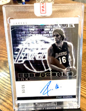 2024-25 Panini NBA Noir PAU GASOL Lakers Emblazoned Ink On-Card Autograph /75