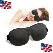 3D Contoured Sleep Mask, 100 Light Blocking Eye Mask, Soft Breathable Travel
