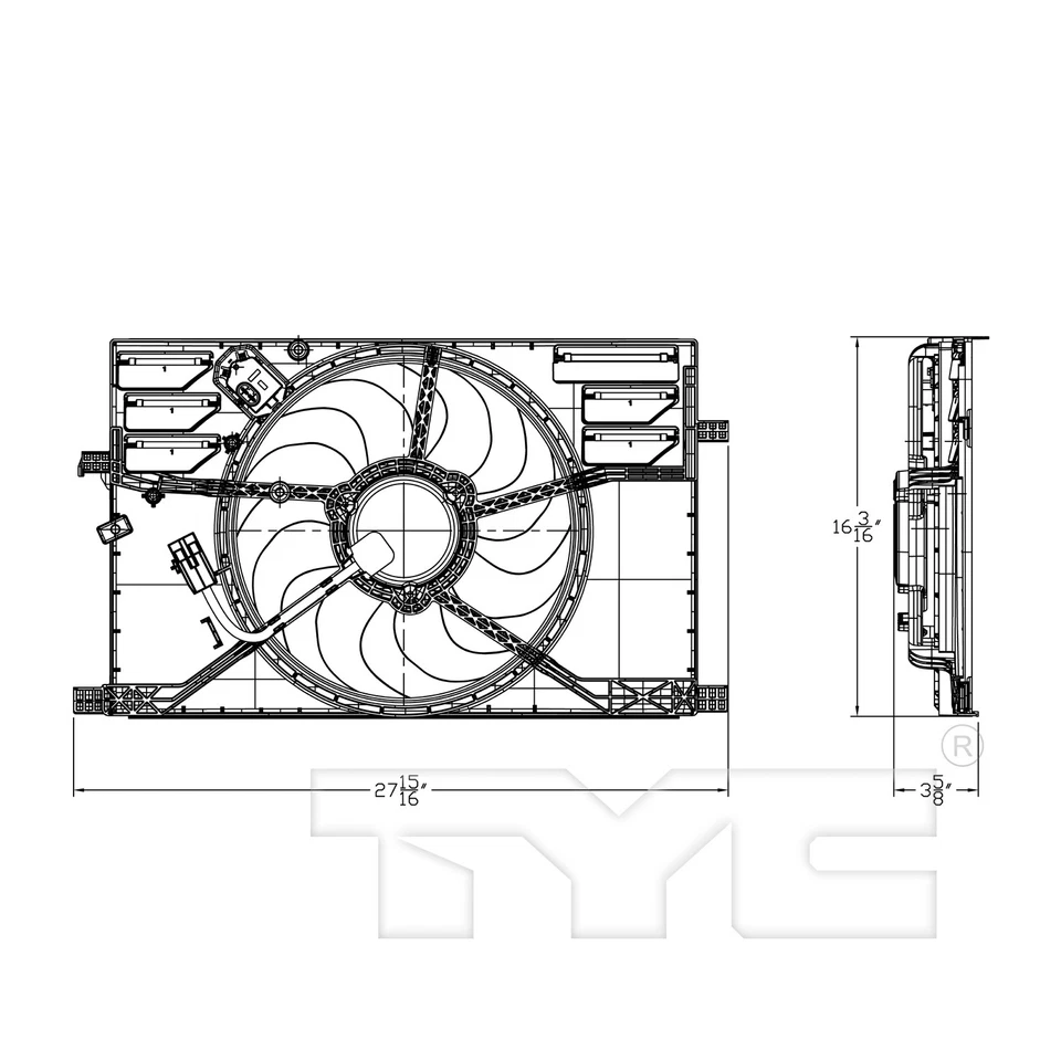 Conjunto de ventilador de refrigeración condensador de radiador para Jeep Renegade/Ram ProMaster 15-18 Foto 4 de 4