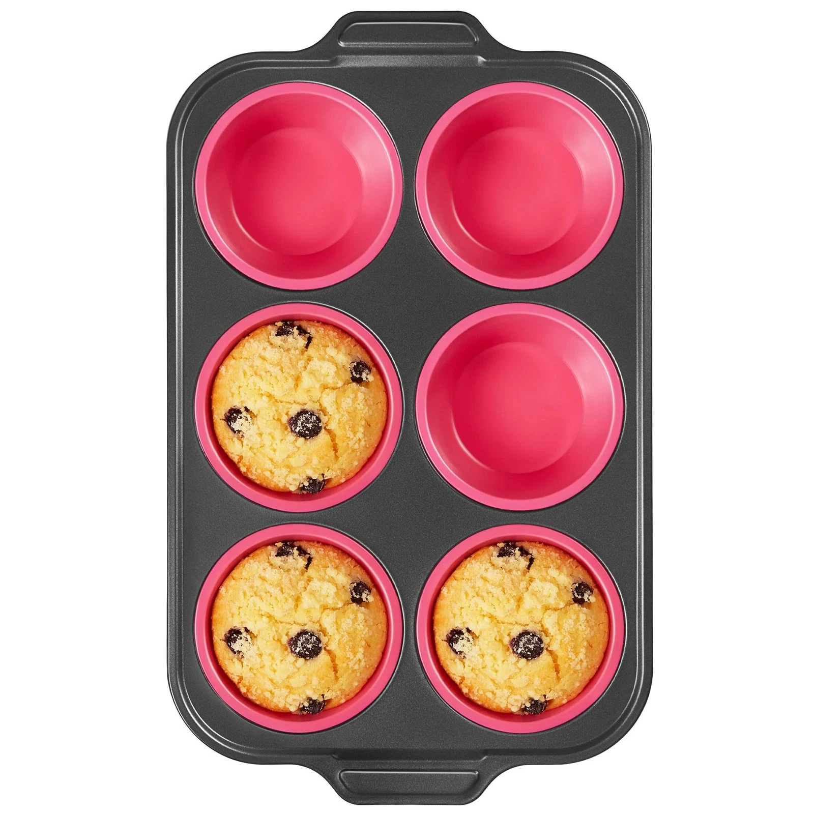 Jumbo Silicone Muffin & Cupcake Pan for Baking with Metal Frame, Extra Large ...