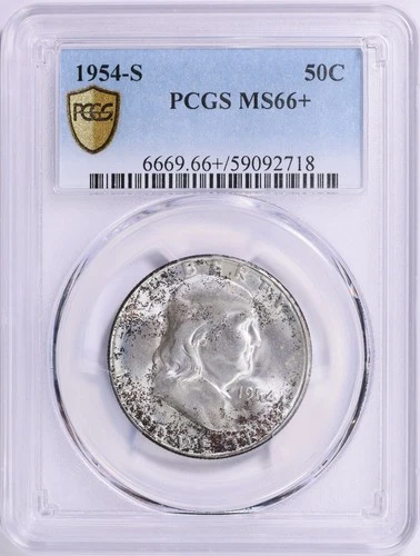 1954 S Franklin Half PCGS MS66+