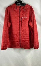 Columbia Women's Red Omni-Heat Thermal Hooded Insulated Puffer Jacket Sz L