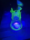 VTG  Uranium Green Depression Glass Syrup Dispenser & Lid~ Hazel Atlas