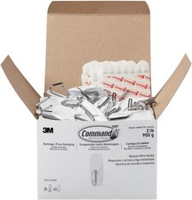 Command Medium Wire Toggle Hooks, 35 Hooks and 40 Strips, Medium, White  1.31 per strip