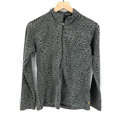 Lucy activewear mock neck full zip jacket gray abstract print outdoor hiking S