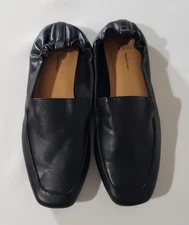 Time and Tru Comfort Scrunch Ballet Flats 8.5 Black Square Toe Memory Foam