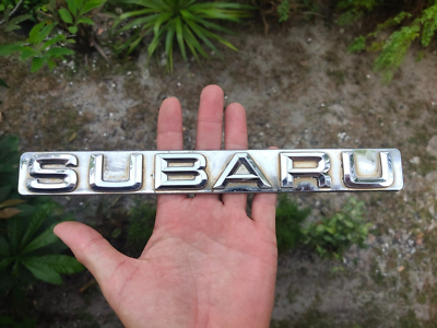SUBARU 1970s 1980s Rear Chrome Emblem Badge Vintage Genuine 277X32