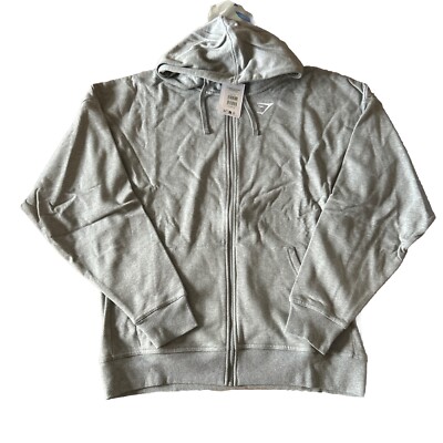 Gymshark Oversized Zip Hoodie In Charcoal Grey Size L Power - Main Image