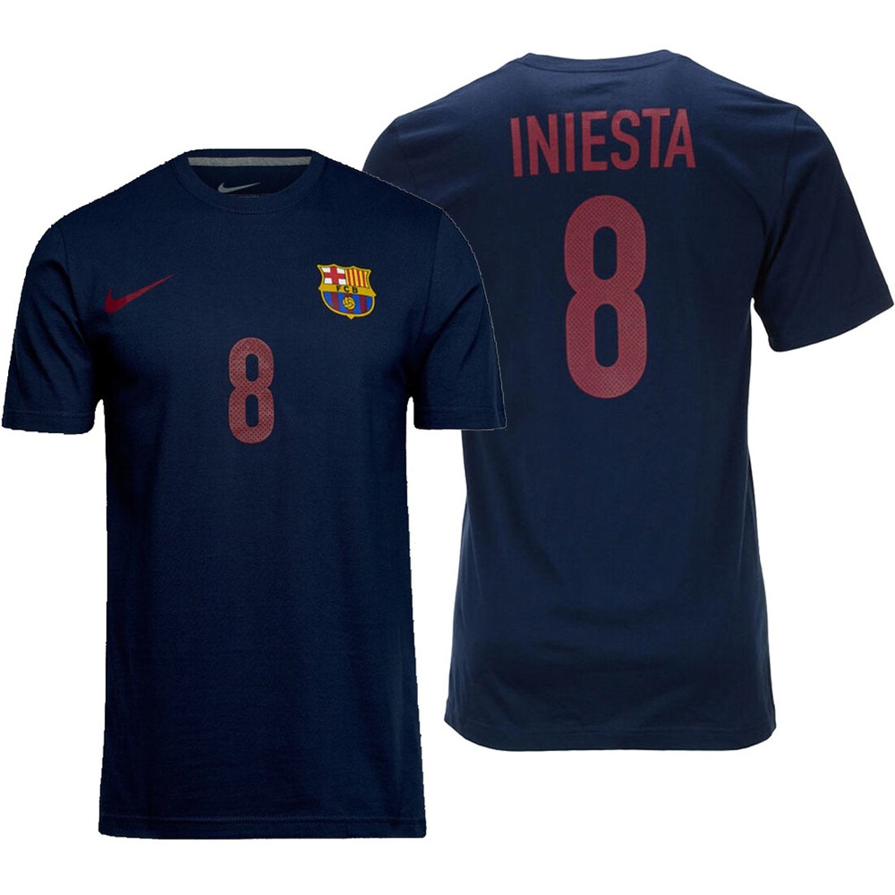 Nike Barcelona Barca FCB Hero Andrés Iniesta #8 Soccer Name Number T-Shirt NWT
