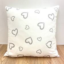 Image of 866. Handmade GREY HEARTS 100% Cotton Cushion Cover Various sizes