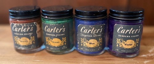 Vintage Lot Carter Tintenflaschen Gläser 16 Farbbecher & arkadische Aquarelle Dose - Bild 6 von 24