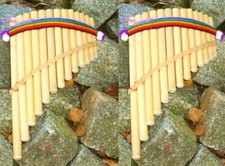 2x Panfl&ouml;te Bambus 30 cm 13 R&ouml;hren Peru Indianer Inka Musik Indio Kost&uuml;m Fl&ouml;te