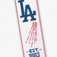 LA Baseball Stitch Kit: Hand Embroidered Bookmark with Counted Cross Stitch LA D