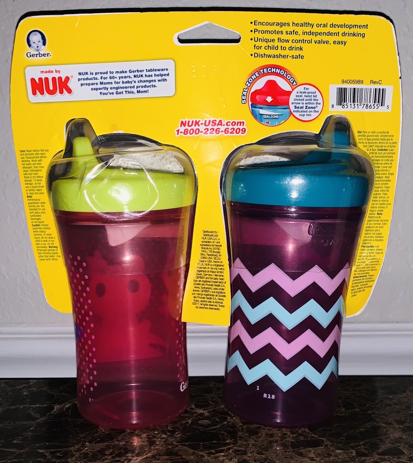 2 Pack Gerber NUK Advance Developmental Sippy Cups 12m+ BPA Free Frog