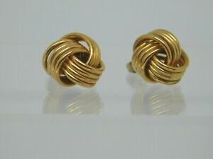 9ct Gold Large Knot Stud Earrings Ebay