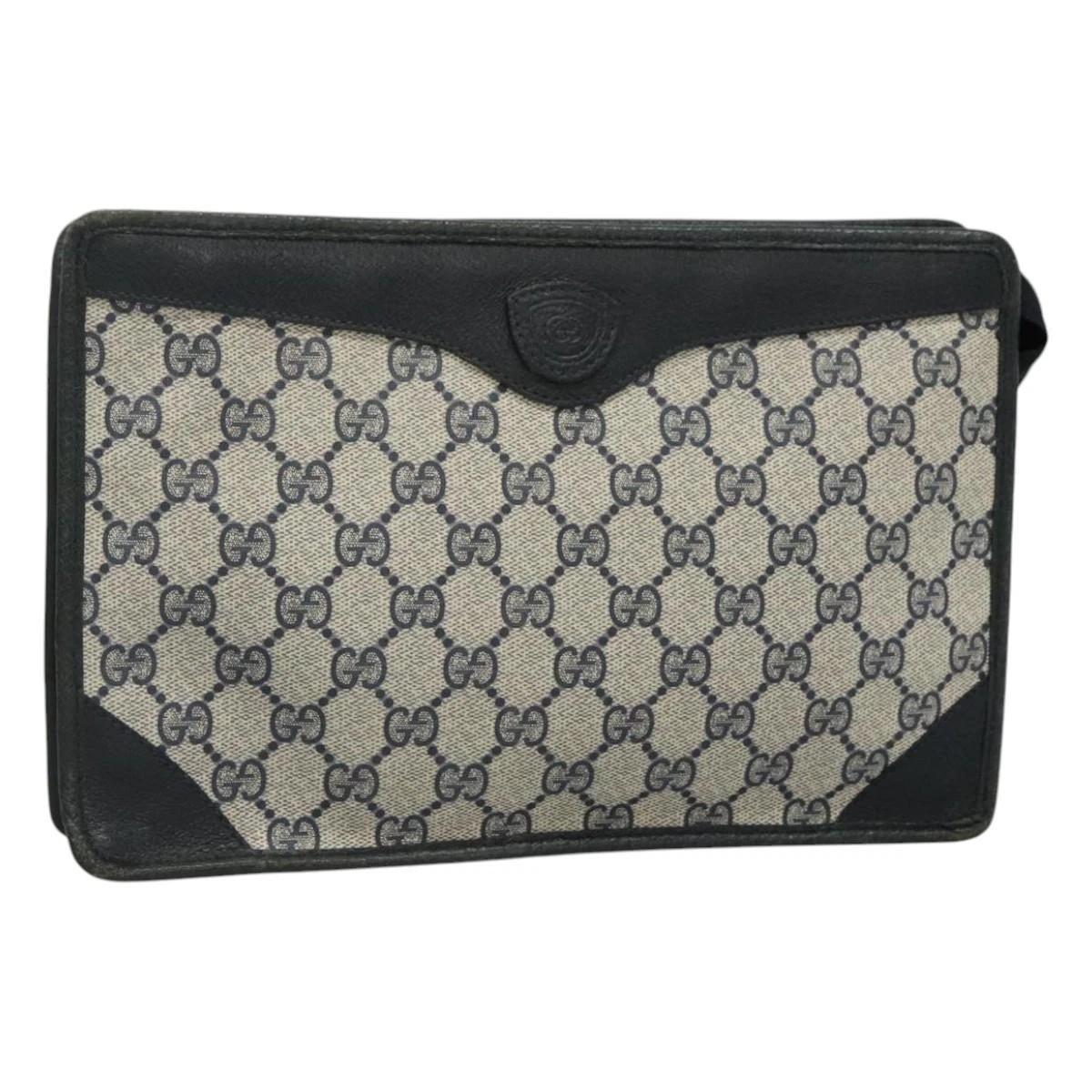 Sac pochette GUCCI GG Supreme PVC bleu marine authentique BD541