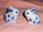 Vintage Mini Bunny, Hand Painted, Ceramic, Salt & Pepper shakers — photo 7