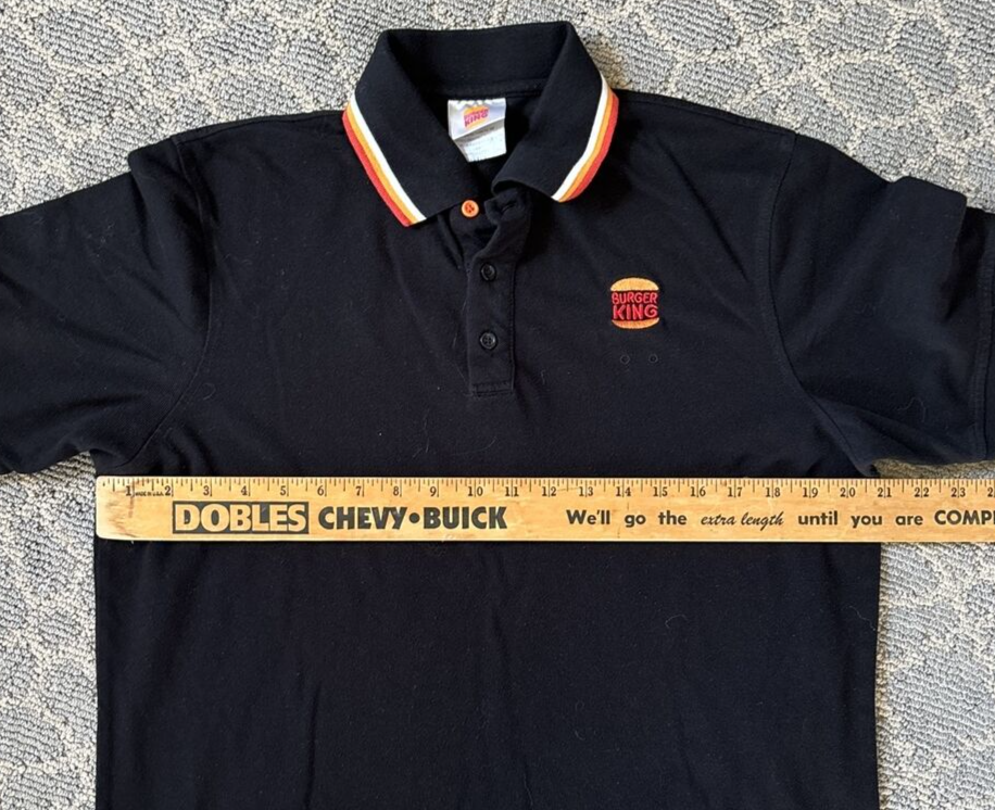 Burger King Black Medium Unisex Crew Polo Shirt