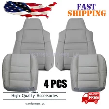 For 2002-2007 Ford F250 F350 Super Duty Lariat XLT Front Leather Seat Cover Gray