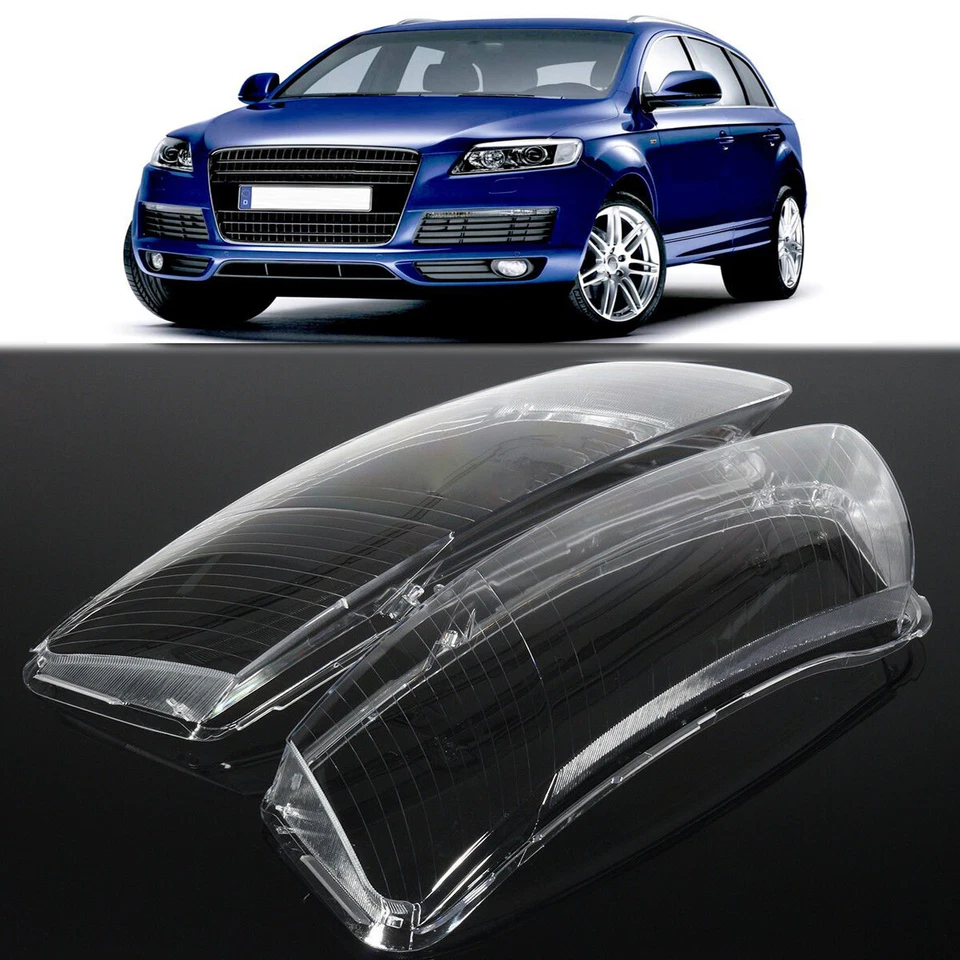 Pair Clear Headlight Lens Right & Left Lampshade Covers For Audi A6 C6 2006-2011 Foto 2 de 4