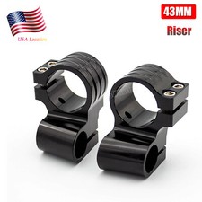 Cnc Motorcycle 43mm Riser Fork Tube Clip On Handlebars Heads Clamps Ends Mount