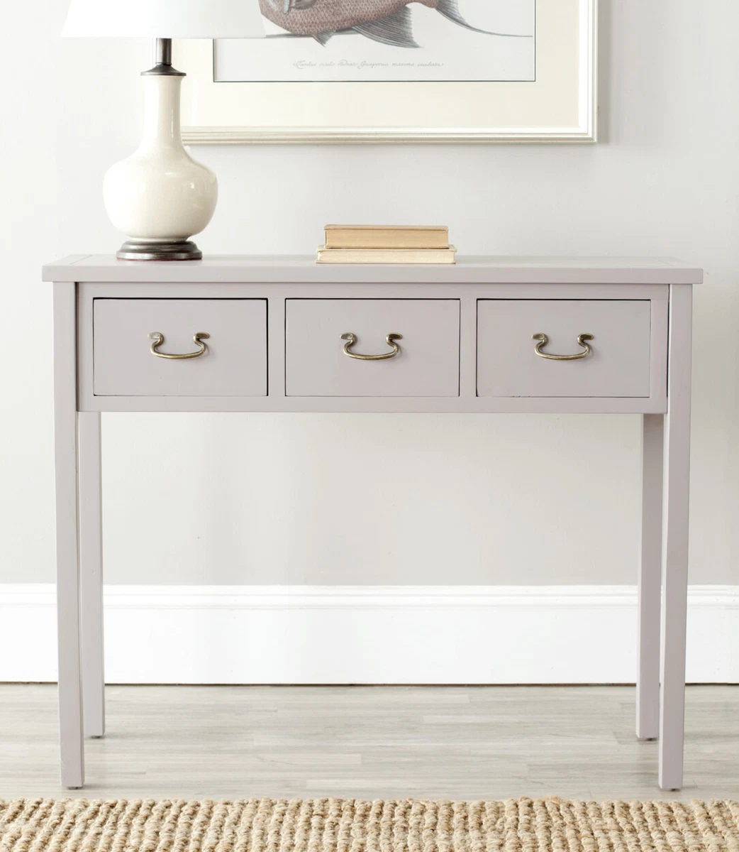 SAFAVIEH Cindy Console Table With Storage Drawers Grey eBay
