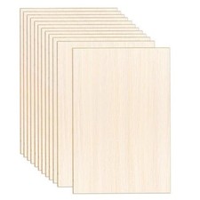 12 Pack Basswood Sheets 12 x 8 x 1/13 Inch Thin Plywood Wood 12 x 8 inch