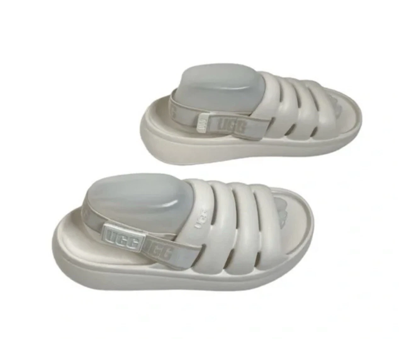 Scarpe sandali Ugg Sport Yeah donna gomma bianca slingback taglia 9