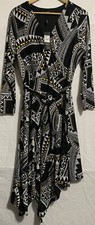 Star By Julien Macdonald black mix-multi  aztec wrap jersey dress size 16