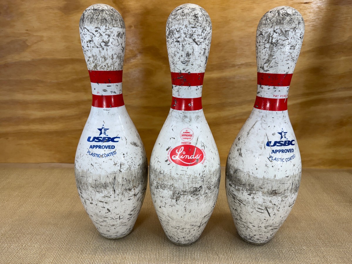 Used Linds bowling pins set of 10 Great for Target Practice LOT OF