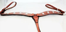 Billy Cook Spotted Conchos Leather Breast Collar Horse Tack New Chestnut Spot