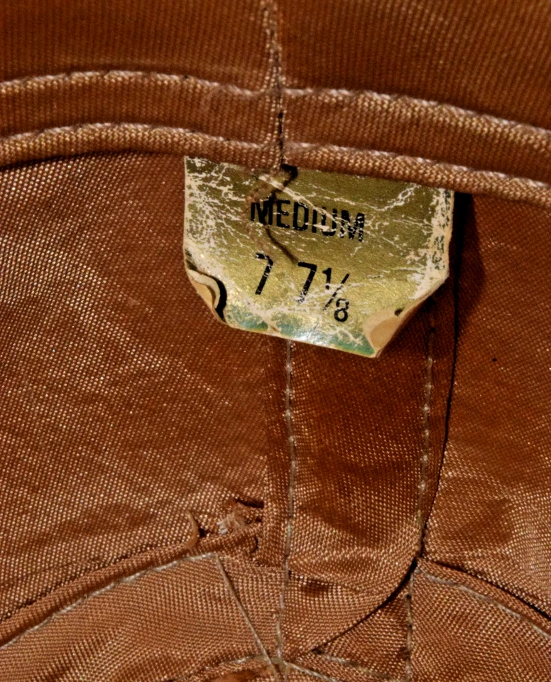 Sombrero Fedora Pana Vintage Años 70 Dorado Beige Unión Hecho en EE. UU. Ligera angustia Foto 3 de 4