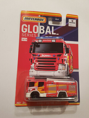 Matchbox Best of Global: Scania P360 Fire Truck (14/14) auf Longcard OVP
