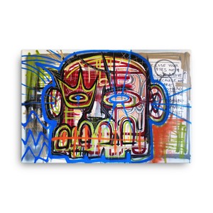 CANVAS-Street-Art-Graffiti-Print-of-Painting-Wall-Modern-Abstract-Skull-Wall-Pop