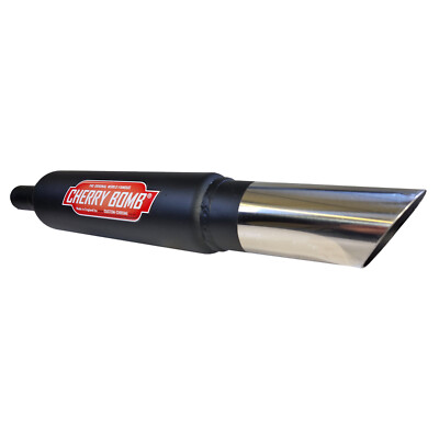 Original neue Cherry Bomb Auspuff Back Box, Universal Fitment Oval Slash Cut schwarz