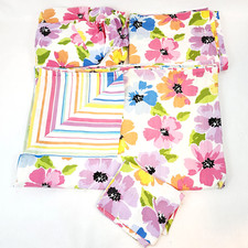 Retro Twin Duvet  Flat  Fitted Sheet Set  Pillow Case Reversable USA