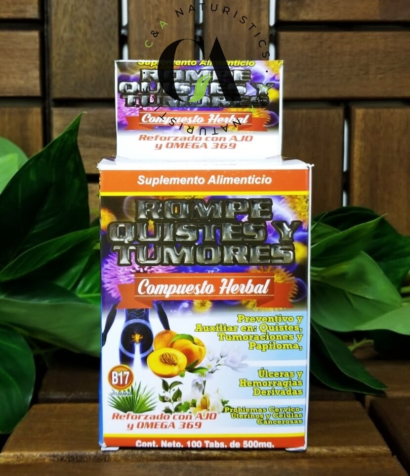 Buy Rompe Quistes \u0026 Tumores B17 100%Natural (Reforzado con Ajo \u0026 Omega 369)100tab  Online in Taiwan. 383004884109