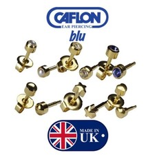 CAFLON SET 6X PAIRS GOLD PLATED 4MM EARRINGS EAR PIERCING STUD HYPOALLERGENIC